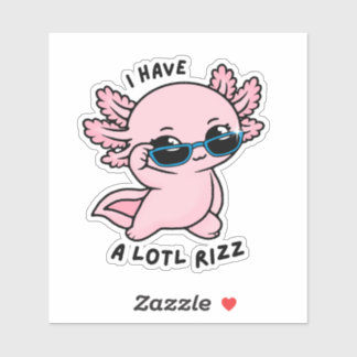 Cute Kawaii Axolotl Lotl Rizz Funny Pun Sticker