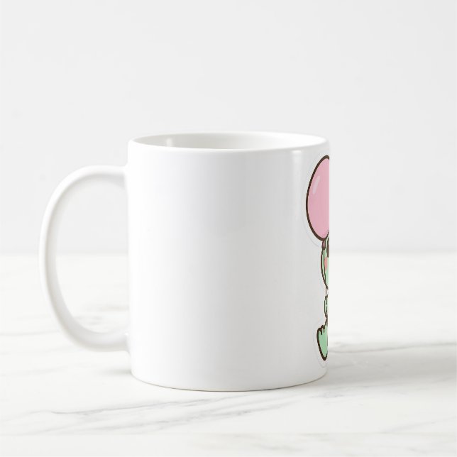 Cute Kawaii Baby Dinosaur with Balloon Mug (Gauche)