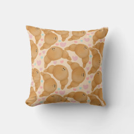 Cute Kawaii Bakery Happy Croissant Pastel Kissen