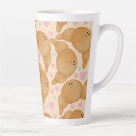 Cute Kawaii Bakery Happy Croissant Pastel Milchtasse