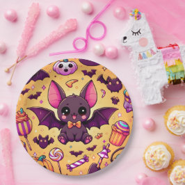 Cute kawaii bat candy halloween pappteller