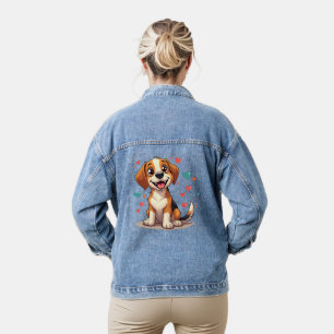 Cute Kawaii Beagle avec Coeurs Jouer Chien