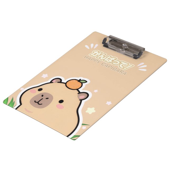 Cute Kawaii Capybara  Klemmbrett (Schrägansicht)