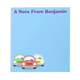 Cute kawaii cars cartoon illustration notizblock