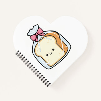 Cute Kawaii Cartoon Illustration of Sliced Bread  Notizbuch