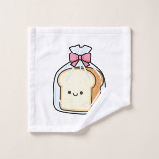 Cute Kawaii Cartoon Illustration of Sliced Bread  Waschlappen