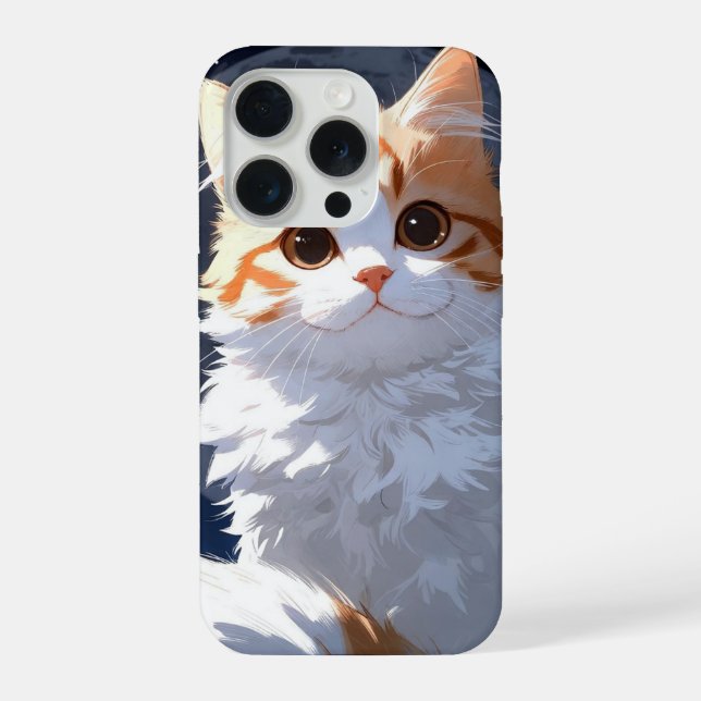 Cute Kawaii Cat  iPhone 15 Pro Hülle (Rückseite)