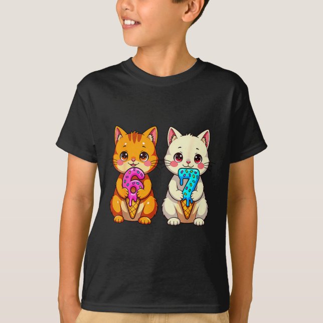 Cute Kawaii Cats Neko 67 Drip Meme Funny Six Seven T-Shirt (Vorderseite)