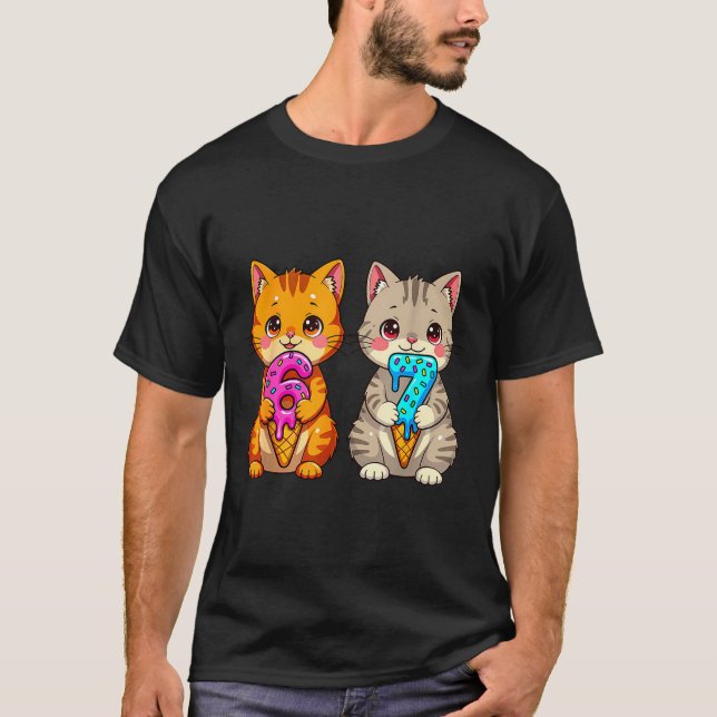 Cute Kawaii Cats Neko 67 Drip Meme Funny Six Seven T-Shirt (Vorderseite)