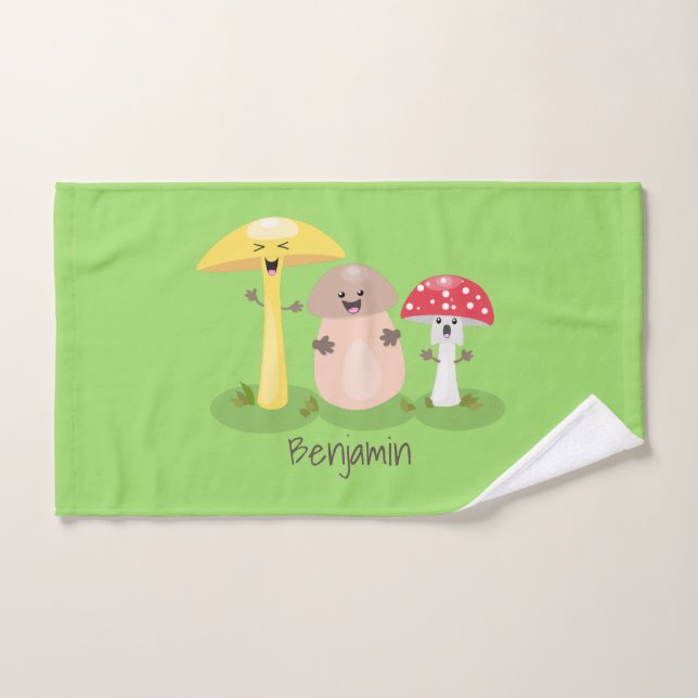 Cute kawaii champignon champignon toadstool (Serviette à main)