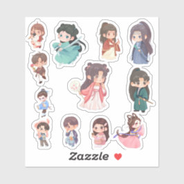 Cute Kawaii Chibi Character Stickers Aufkleber