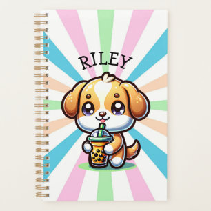 Cute Kawaii Chien chiot avec Thé à bulle Personnal