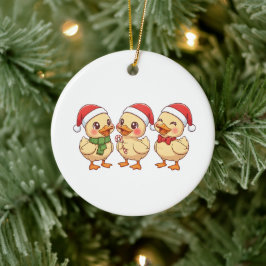 Cute Kawaii Christmas Ducks | Festive Holiday  Keramik Ornament