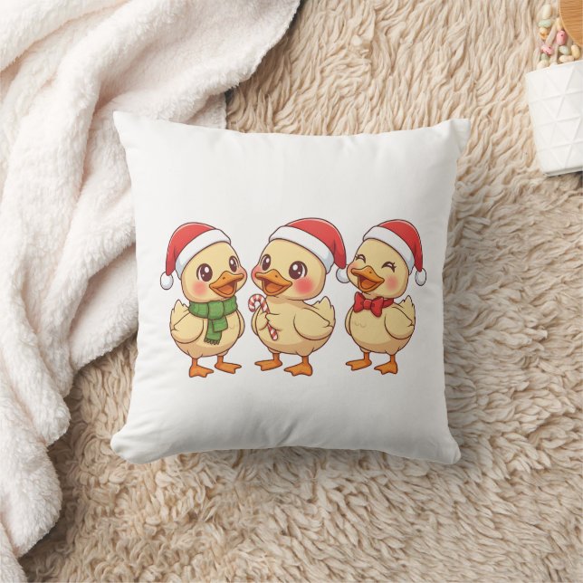 Cute Kawaii Christmas Ducks | Festive Holiday  Kissen (Decke)