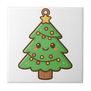 Cute Kawaii Christmas Tree Shirt • Cute Holiday Gi Fliese