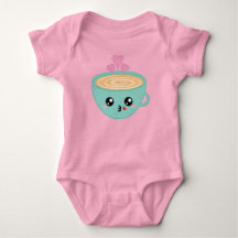 Cute Kawaii Coffee Cup with Heart Steam Art