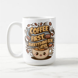 Cute Kawaii Coffee Mug – “Coffee First, Everything Kaffeetasse
