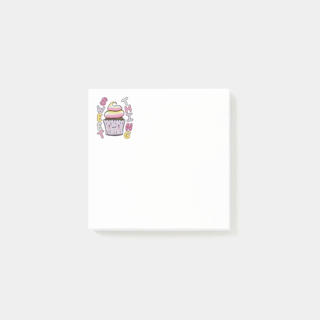  Cute Kawaii Cupcake with Text Post-it Klebezettel (Vorderseite)