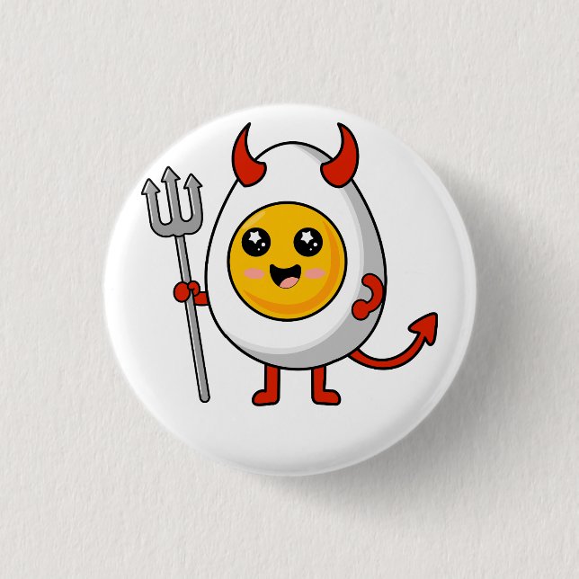 Cute Kawaii Deviled Egg Button (Vorderseite)