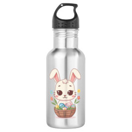 Cute Kawaii Easter Bunny Basket Illustration Edelstahlflasche
