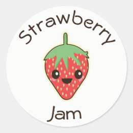 Cute Kawaii Étiquette à la confiture de fraise