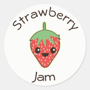 Cute Kawaii Étiquette à la confiture de fraise