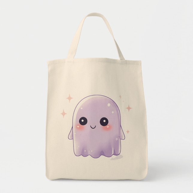 Cute Kawaii Ghost Grocery Bag | Halloween Bag Tragetasche (Vorne)
