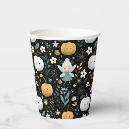 Cute Kawaii Halloween Fairy and Pastel Pumpkins Pappbecher