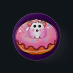 Cute Kawaii Hamster in Pink Frosted Donut Art Button<br><div class="desc">Satisfy your sweet tooth with this incredibly cute hamster and donut design! The artwork showcases a cheerful little hamster peeking out from the hole of a huge, glossy pink donut complete with colorful sprinkles. This fun, kawaii-style illustration is perfect for children's clothing, sweet birthday party invitations, cute stickers, or as...</div>