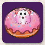 Cute Kawaii Hamster in Pink Frosted Donut Art Getränkeuntersetzer<br><div class="desc">Satisfy your sweet tooth with this incredibly cute hamster and donut design! The artwork showcases a cheerful little hamster peeking out from the hole of a huge, glossy pink donut complete with colorful sprinkles. This fun, kawaii-style illustration is perfect for children's clothing, sweet birthday party invitations, cute stickers, or as...</div>