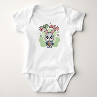 Cute Kawaii Hop Hop Bunny Illustration Baby Strampler