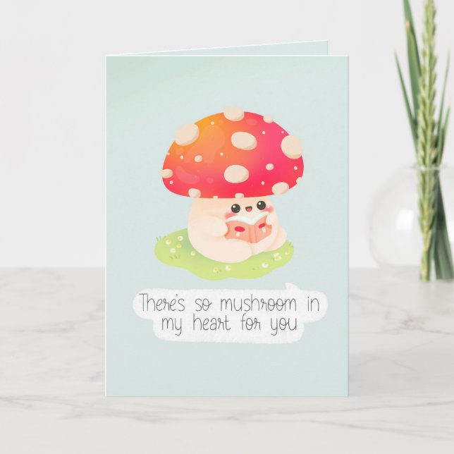 Cute kawaii jeu de champignons amour carte de voeu (Devant)