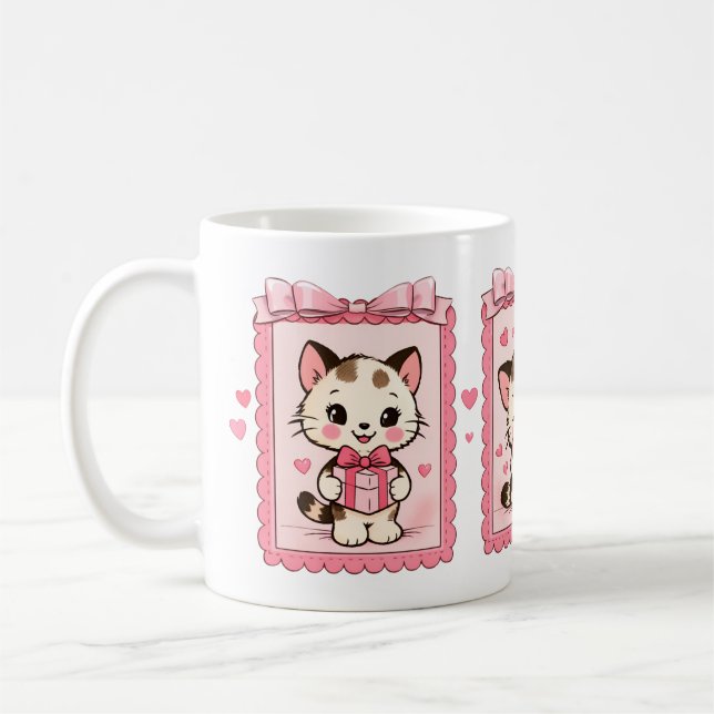 Cute Kawaii Kitten Love Mug Kaffeetasse (Links)