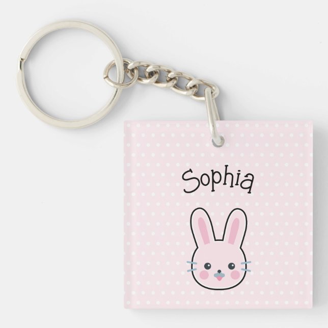 Cute Kawaii lapin rose et Pois (Devant)