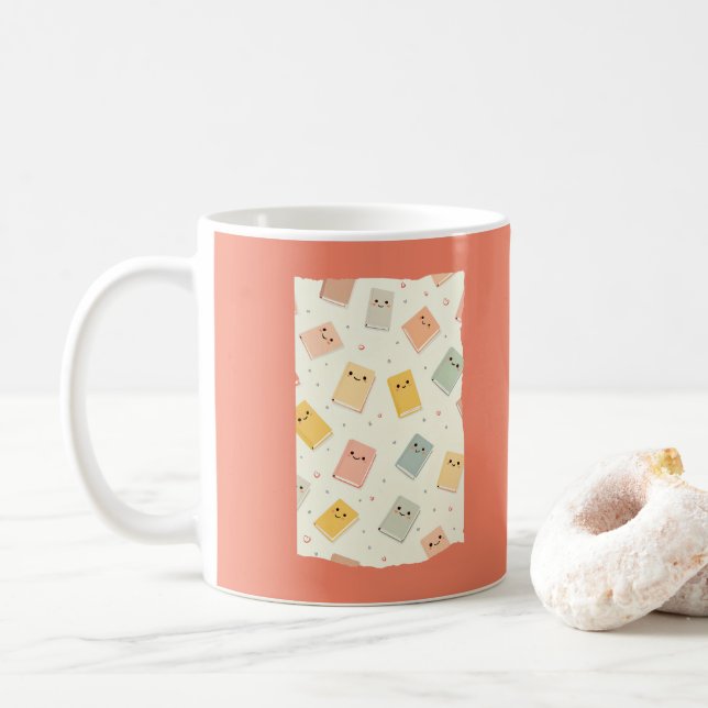 Cute Kawaii Livres Mug (Avec donut)