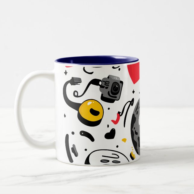 Cute Kawaii Moon Cartoon Coffee Mug (Gauche)