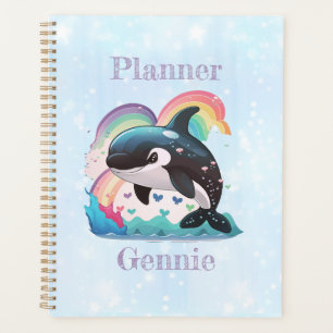 Cute Kawaii Orca Killer Whale Rainbows Papillons