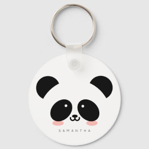 Cute Kawaii Panda Add Your Name Schlüsselanhänger