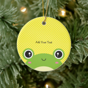 Cute Kawaii Peek-a-Boo Frog Personalized Keramik Ornament