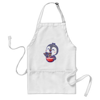 Cute Kawaii Penguin Eating Ramen Bowl Schürze