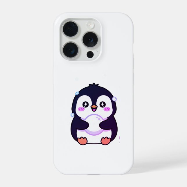 Cute Kawaii Penguin Winter Phone Case iPhone 15 Pro Hülle (Rückseite)