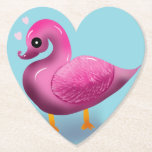 Cute Kawaii Pink Duck & Hearts Nursery Art Untersetzer<br><div class="desc">Quack up a smile with this incredibly cute pink duck design! This unique illustration features a glossy, 3D-style duck with a soft, textured wing, looking lovingly at floating pink hearts. It's an adorable and modern take on a classic childhood favorite. Perfect for decorating a baby girl's nursery, making a sweet...</div>