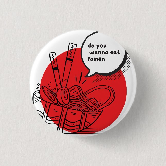 Cute Kawaii Ramen - Funny Japanese Food  Button (Vorderseite)