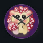 Cute Kawaii Red Mushroom Hedgehog Toadstool Art Runde Wanduhr<br><div class="desc">Add a touch of forest magic to your day with this incredibly cute Mushroom Hedgehog design! This adorable woodland hybrid character features a glossy red toadstool cap with pink dots and big, sweet anime-style eyes. This kawaii illustration perfectly captures the trendy cottagecore and fairycore aesthetics. It makes a wonderful gift...</div>