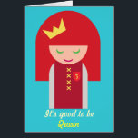 Cute Kawaii Redheaded Warrior Good Girl Queen<br><div class="desc">A cute, kawaii, japanese style, green eyed, redheaded girl. She's cosplaying as a warrior queen, in red and armor grey, ready for battle. With a cute crown in her hair. Has the text “It’s good to be Queen”. A great gift for anyone who believes in girl power. Buy for your...</div>