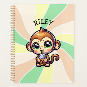 Cute Kawaii Singe avec thé bulle Personnalisé