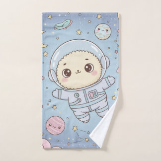 Cute Kawaii Space - Astronaut and Smiling Moon