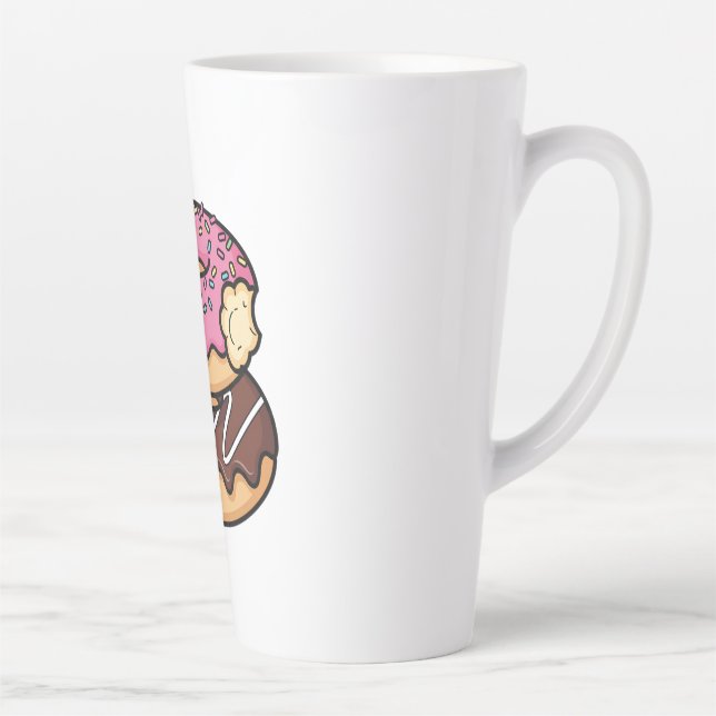 Cute Kawaii Stacked Donuts Illustration Milchtasse (Rechts)