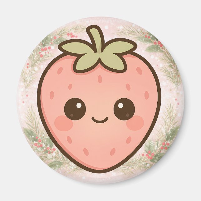 Cute Kawaii Strawberry Magnet (Vorne)