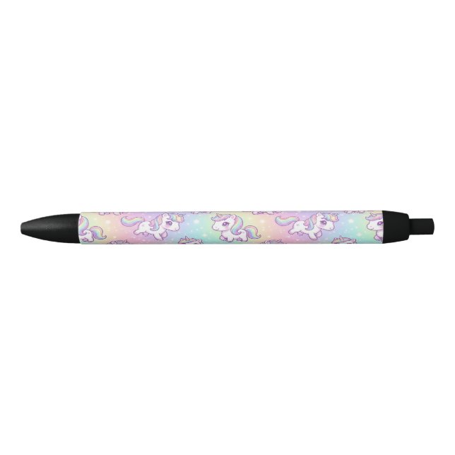 Cute Kawaii Unicorn Pastel Rainbow Magical Kugelschreiber (Vorderseite)